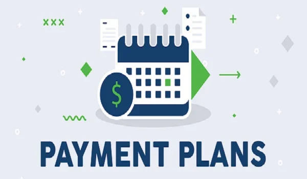 Detailed payment plan breakdown for new property purchase including booking amount and construction-linked installments.